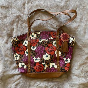 Relic Floral and Leopard Print Tote